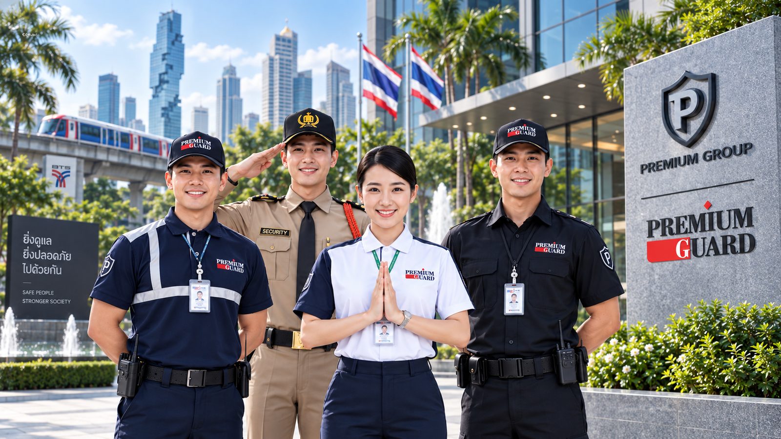 ทีมงานรักษาความปลอดภัยของบริษัทระหว่างปฏิบัติงานในพื้นที่โครงการ